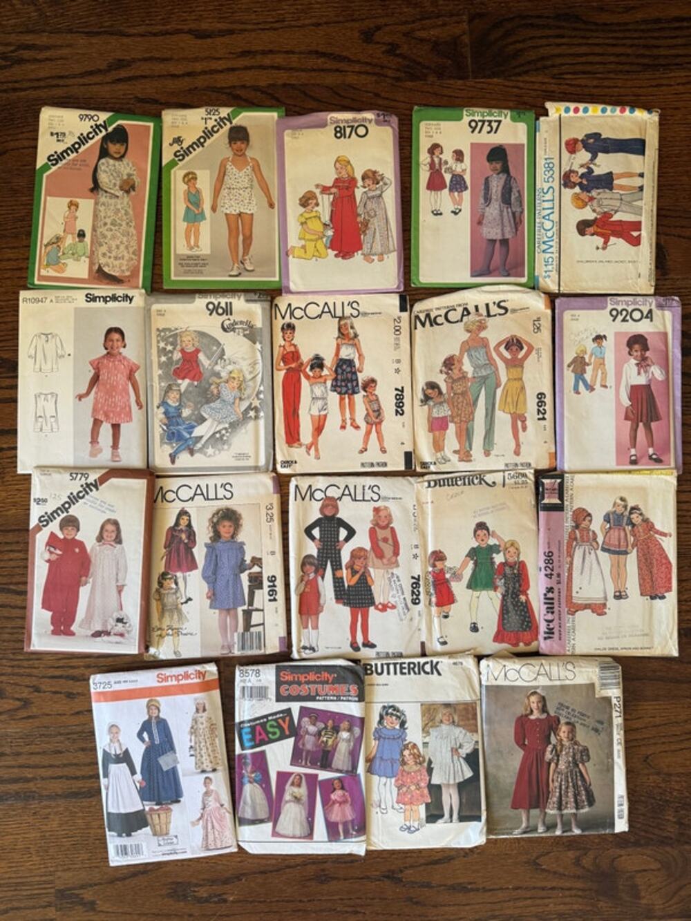 19-Piece Size 4 Girl's Child Vintage 70s 80s 90s Y2k Sewing Pattern Dress Sleep